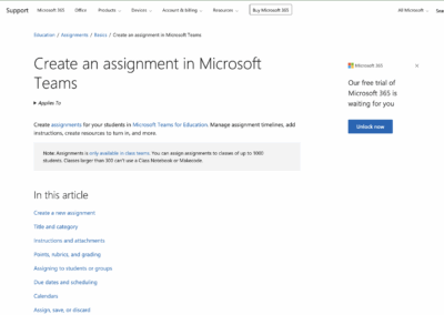 Create an assignment in Microsoft Teams