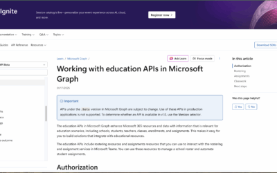 Working with education APIs in Microsoft Graph