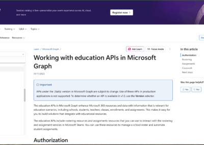 Working with education APIs in Microsoft Graph